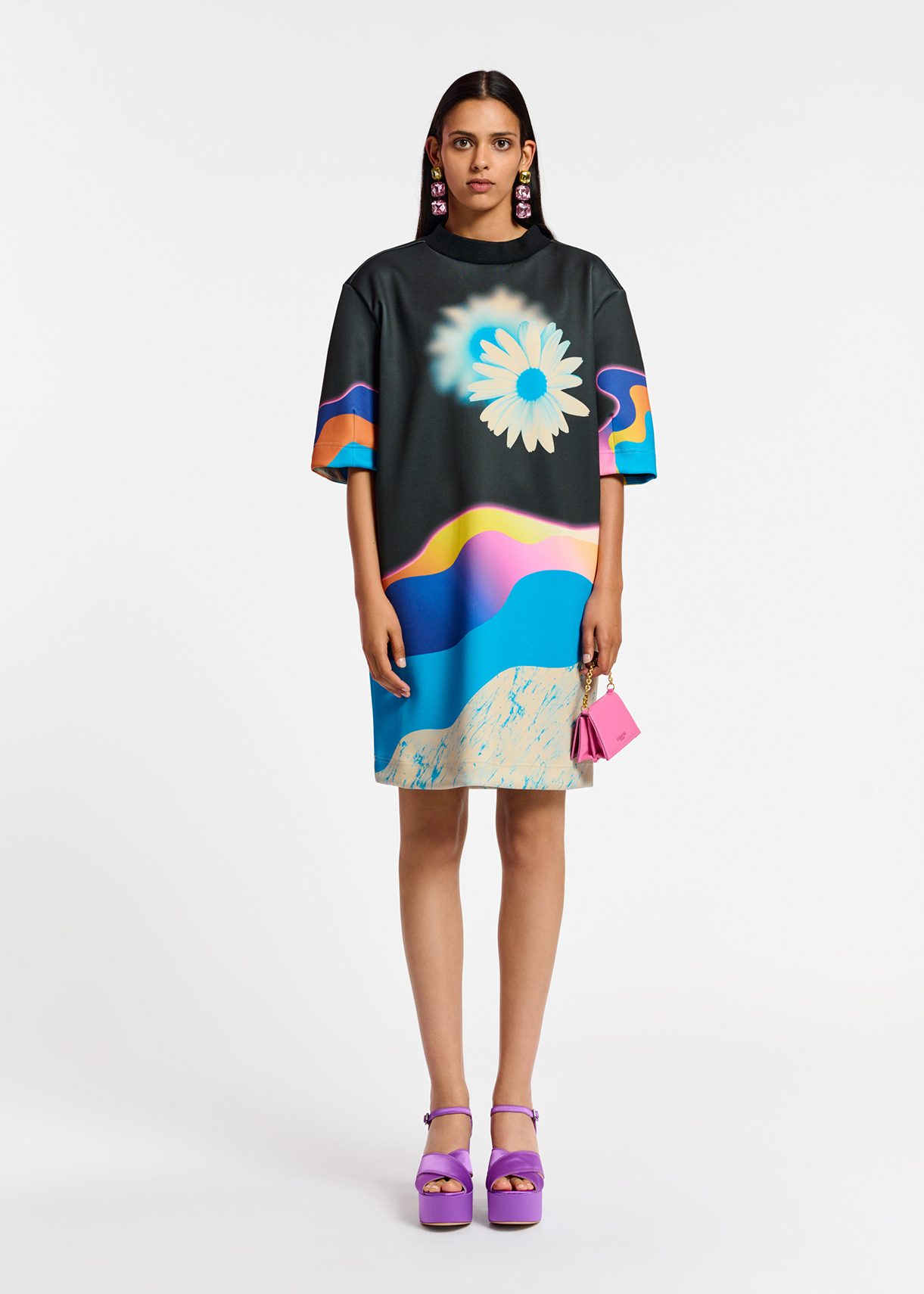 ESSENTIEL ANTWERP ブラック ミニドレス Black ruched stretch-jersey midi-length dress | Essentiel
