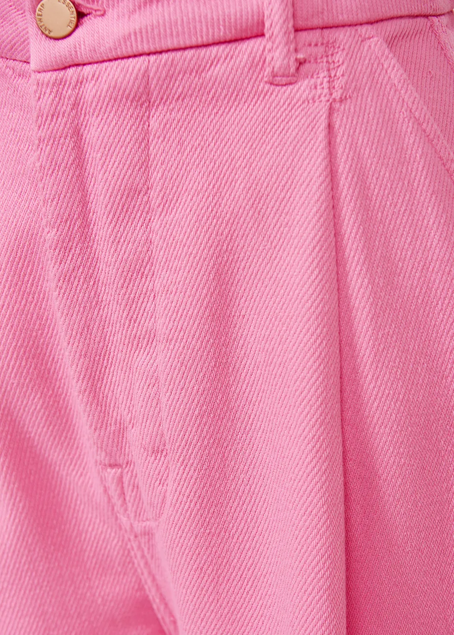Neon pink wide-leg jeans