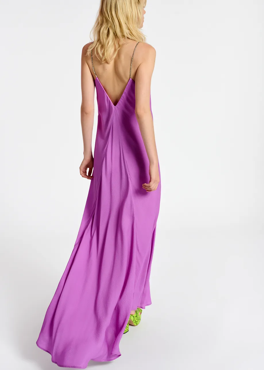 Paarse maxi-cami-jurk