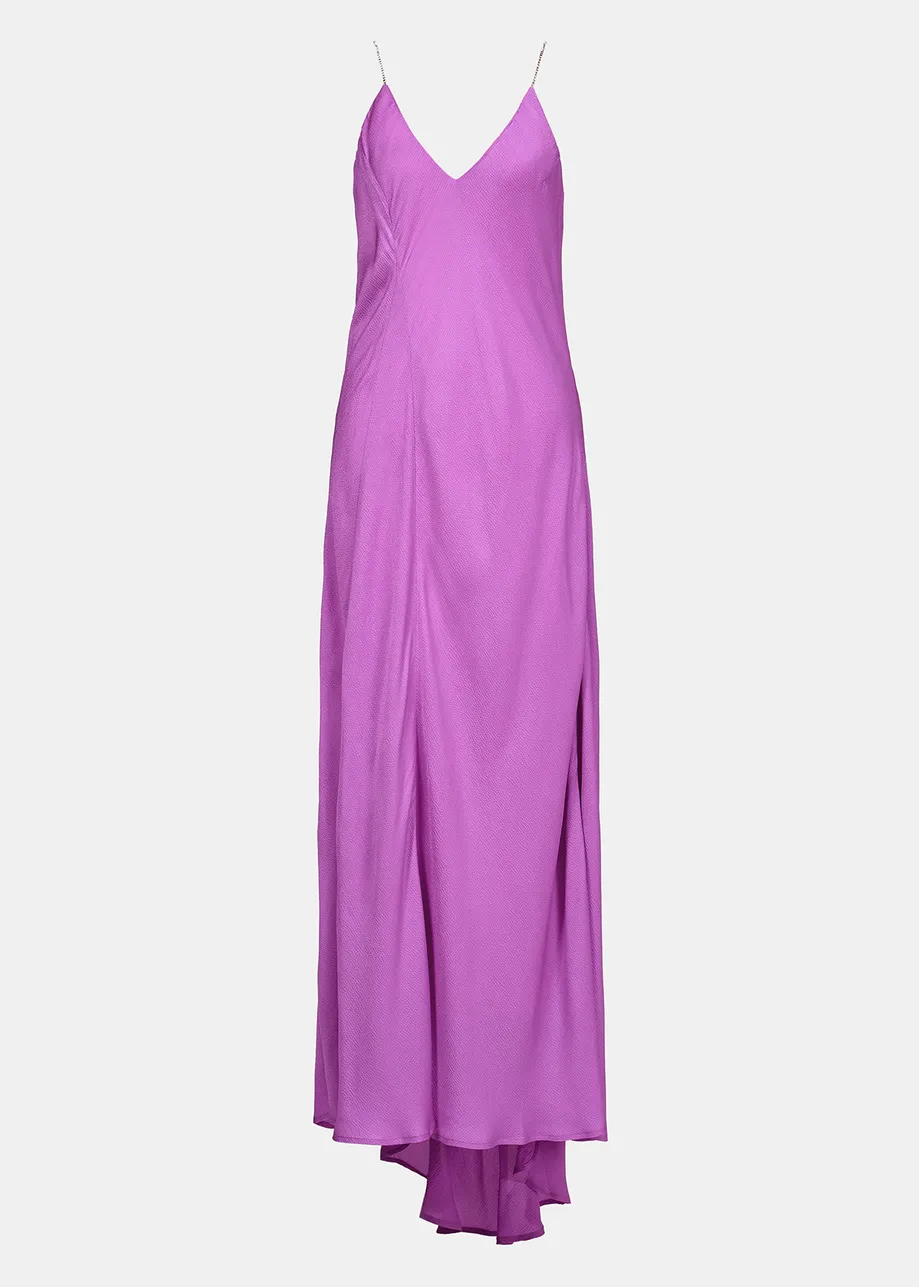 Paarse maxi-cami-jurk