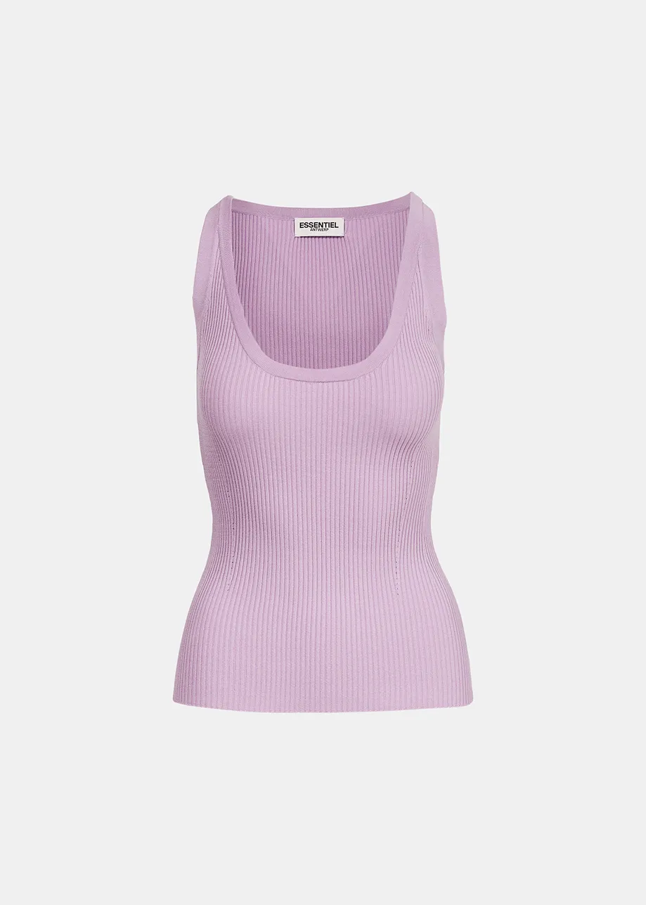 Lilac ribbed tank top