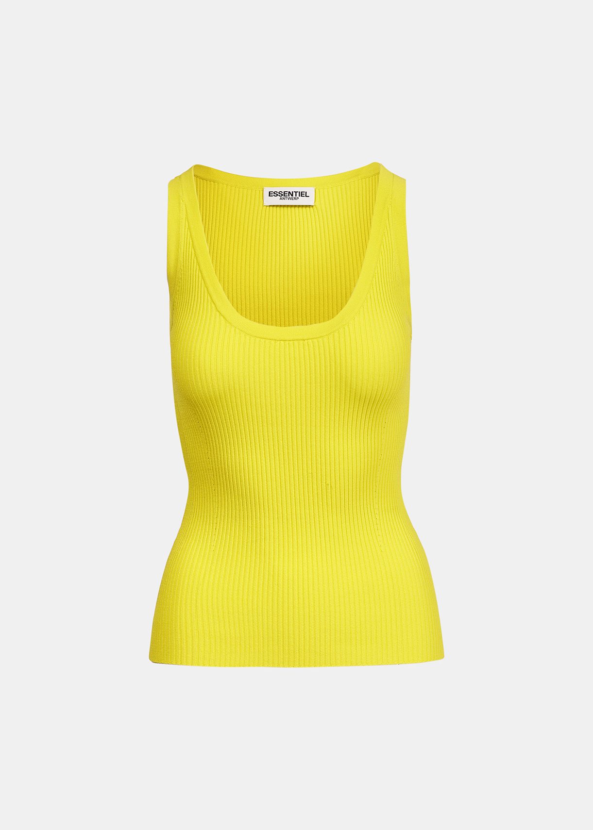 Yellow ribbed tank top