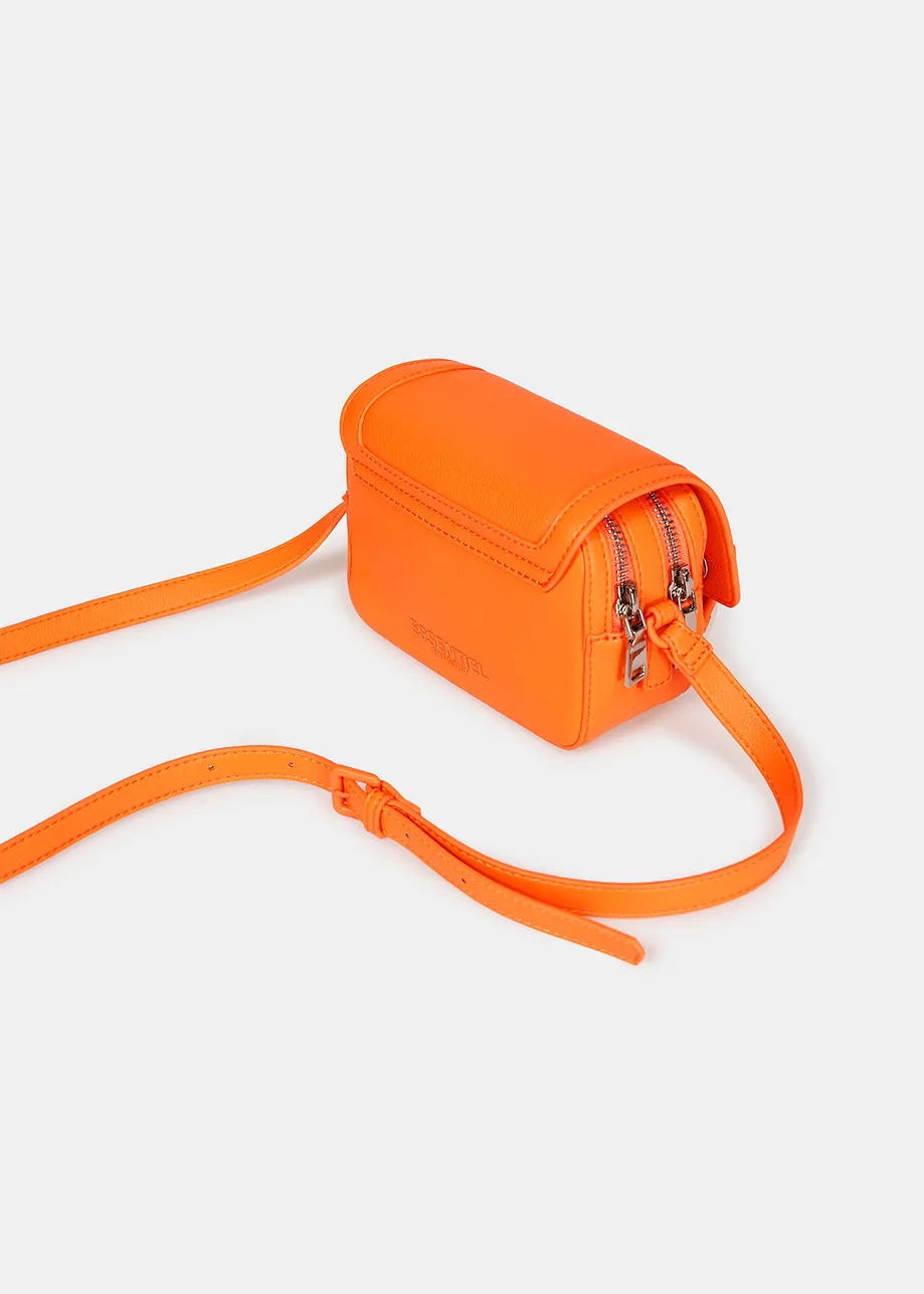 Neon orange satchel-inspired shoulder bag