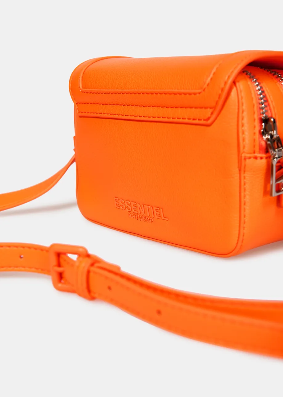 Neon orange satchel-inspired shoulder bag