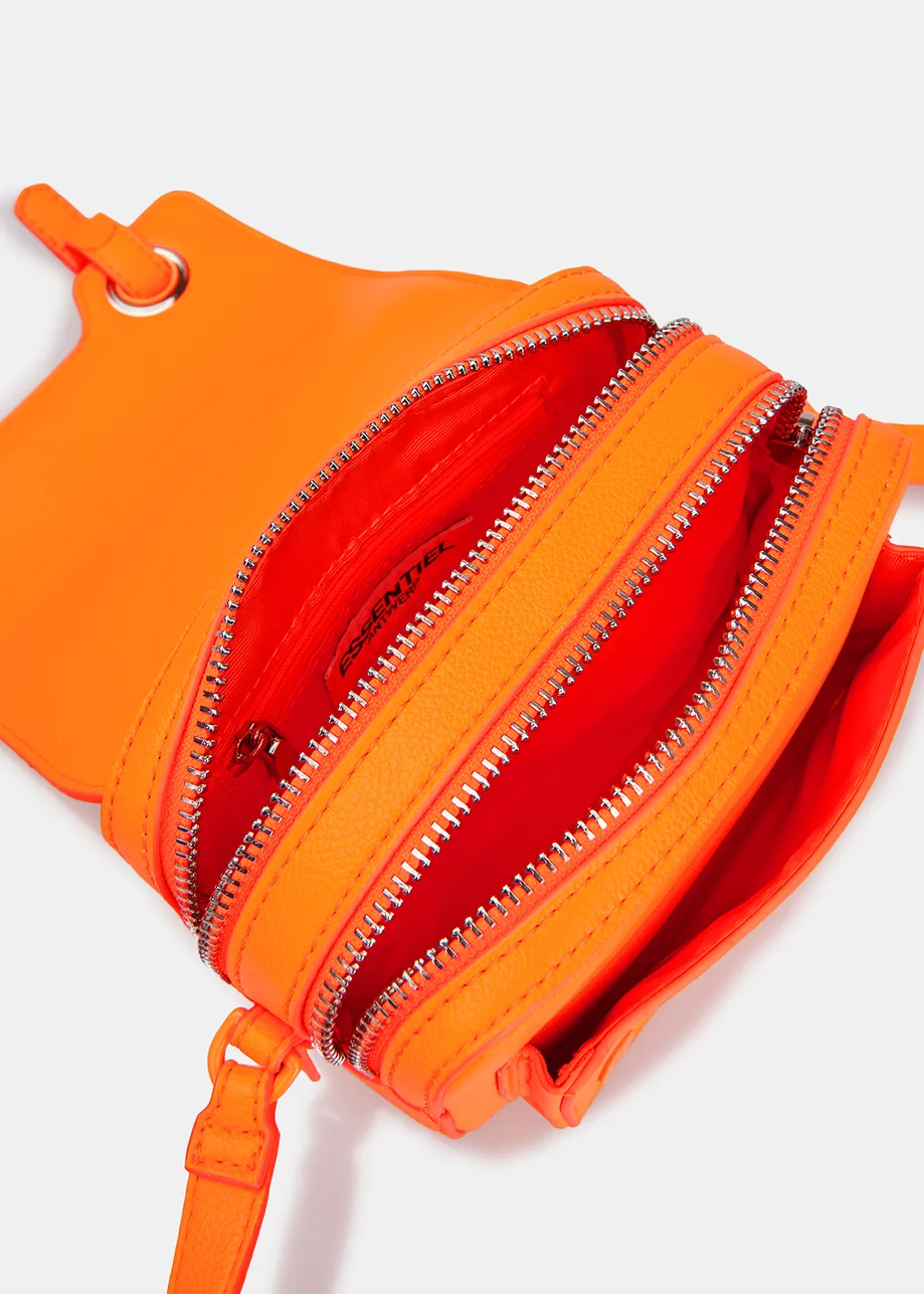 Neon orange satchel-inspired shoulder bag