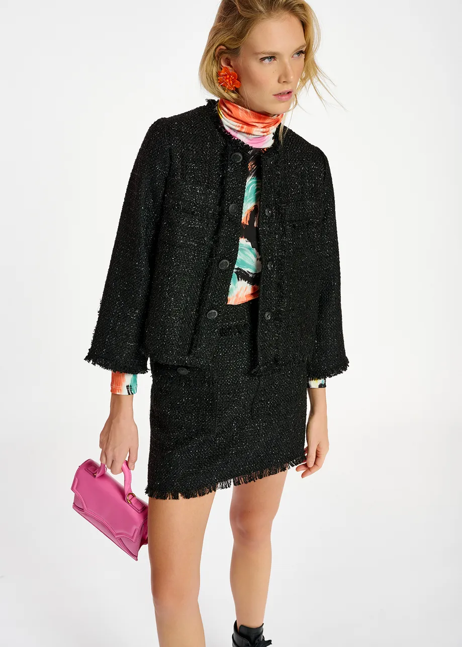Veste en tweed noire