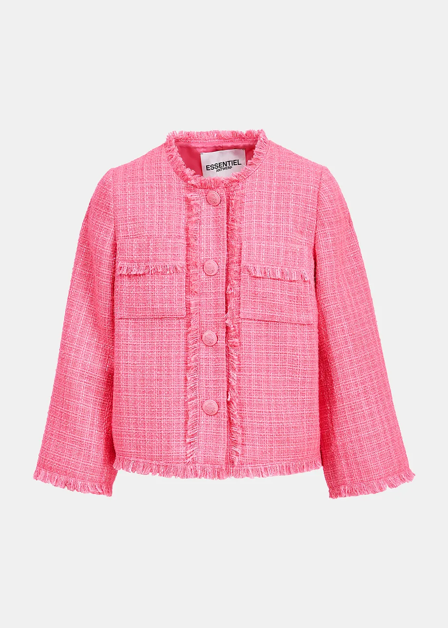 Neon pink tweed jacket