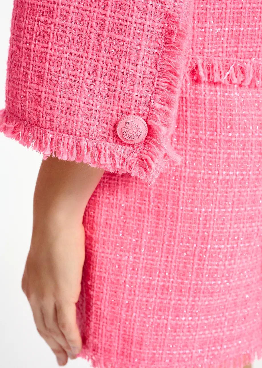 Neon pink tweed jacket