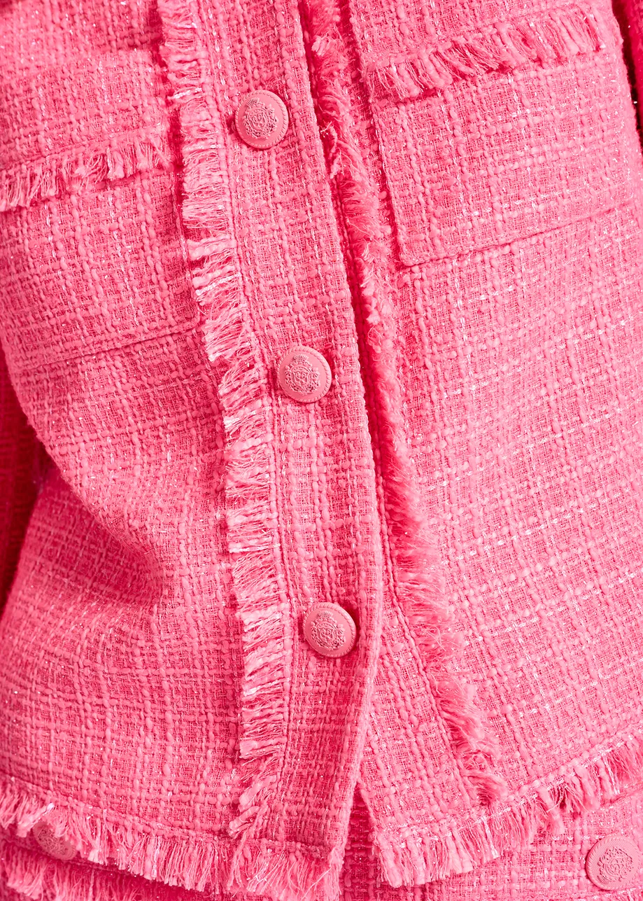 Neon pink tweed jacket