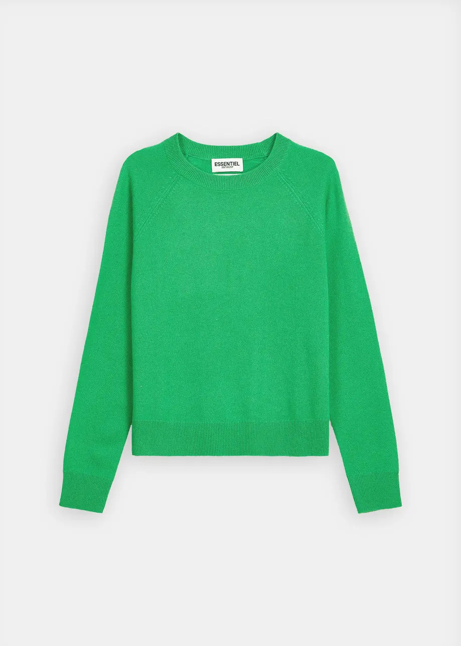 Green cashmere knit sweater