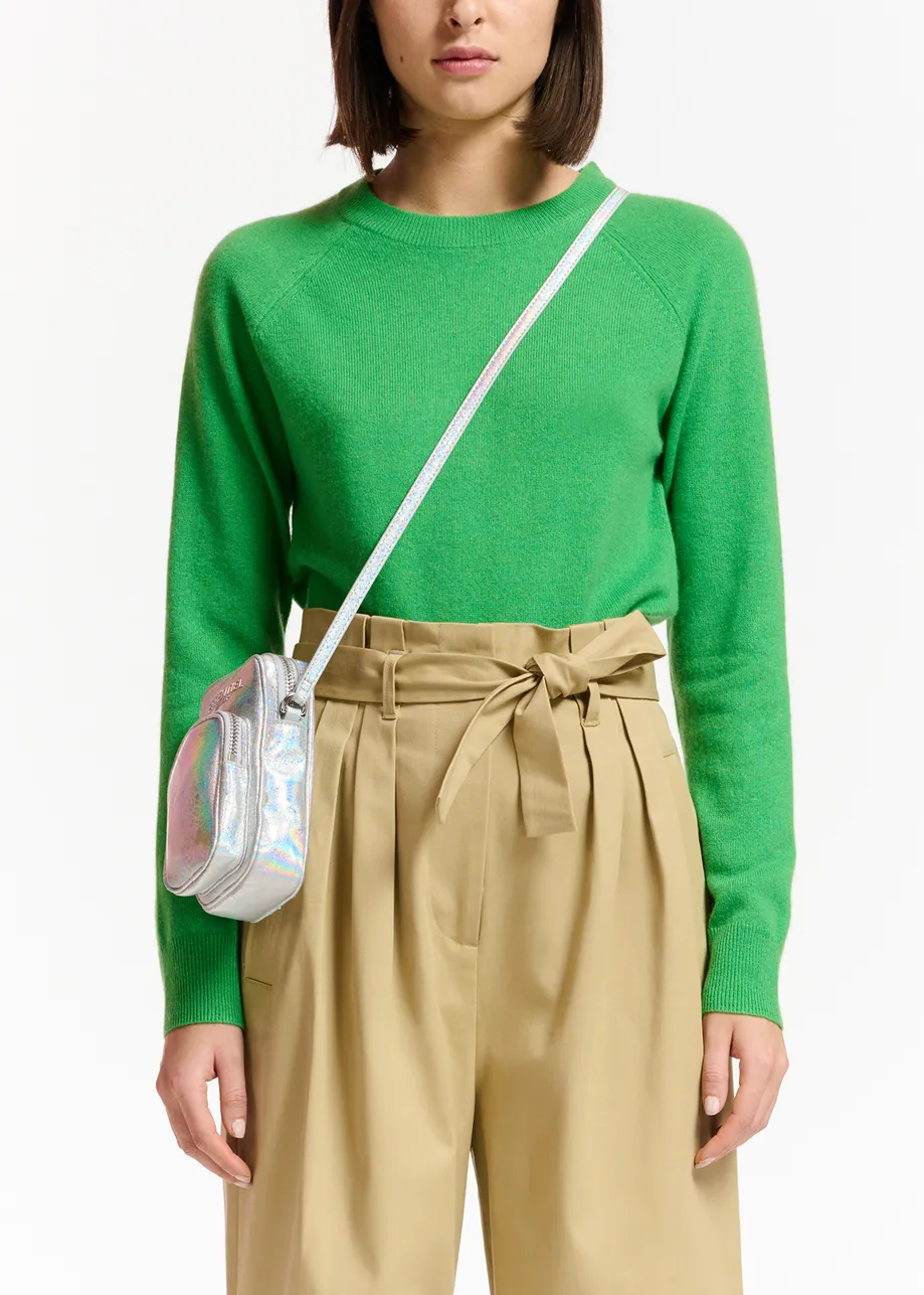 Green cashmere knit sweater