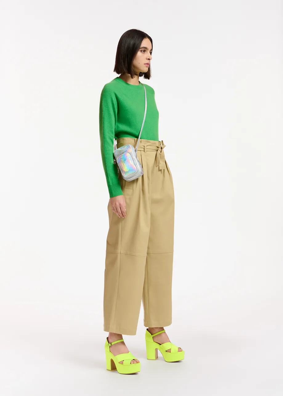 Green cashmere knit sweater