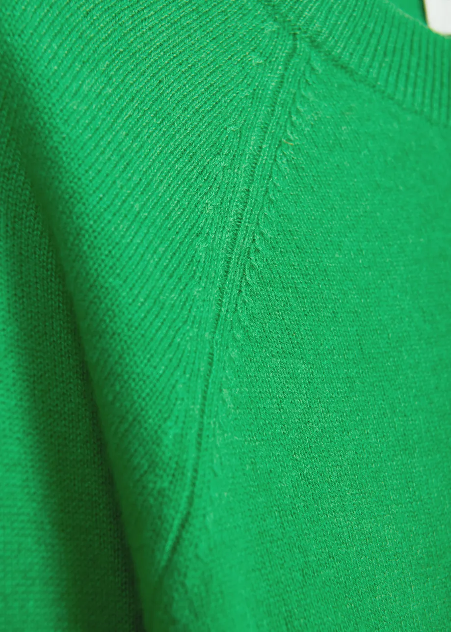 Green cashmere knit sweater