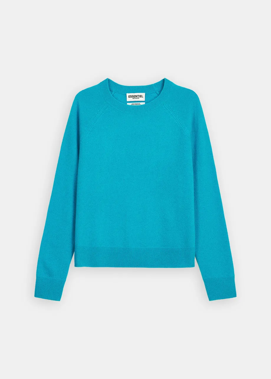 Blue cashmere knit sweater