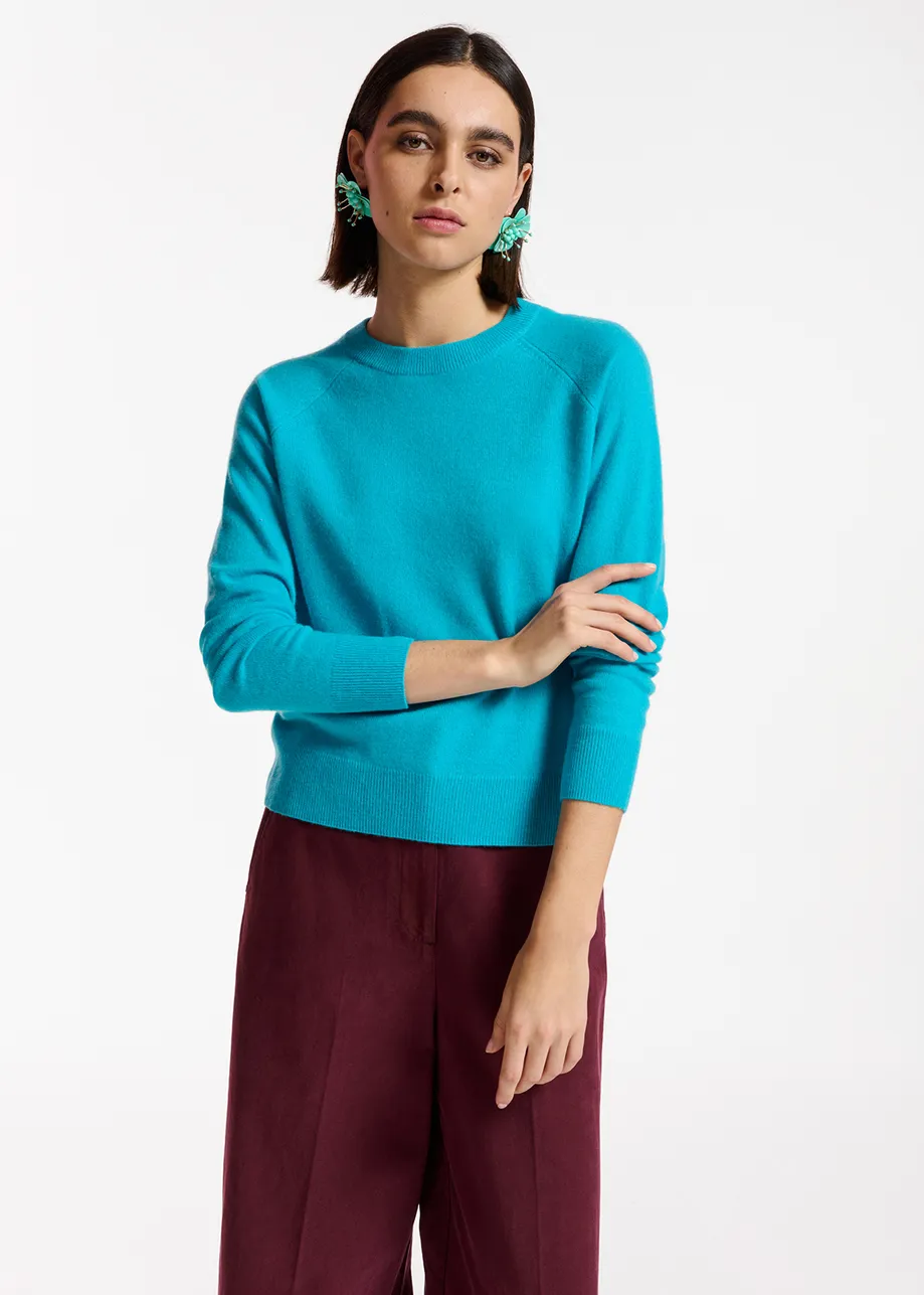 Blue cashmere knit sweater