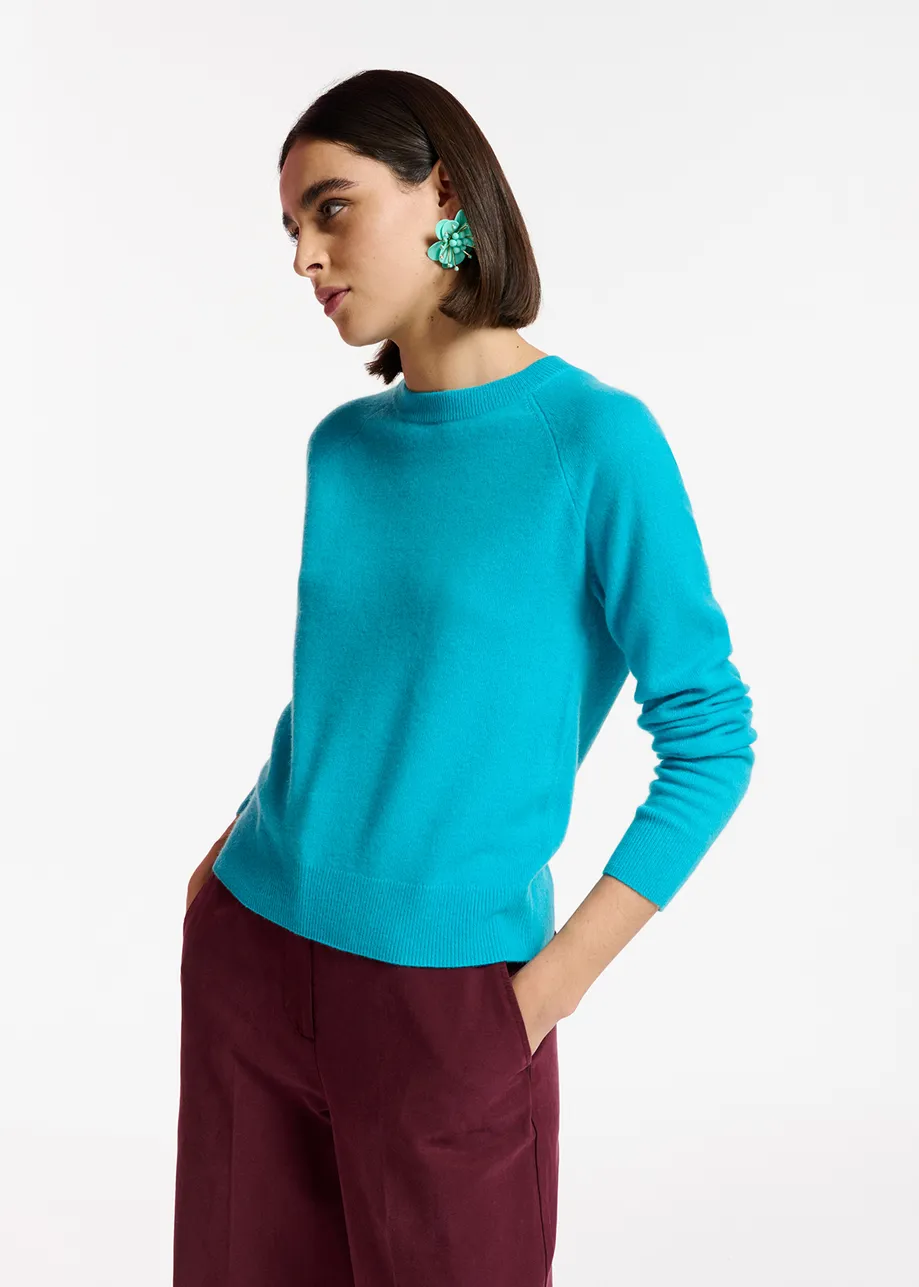 Blue cashmere knit sweater