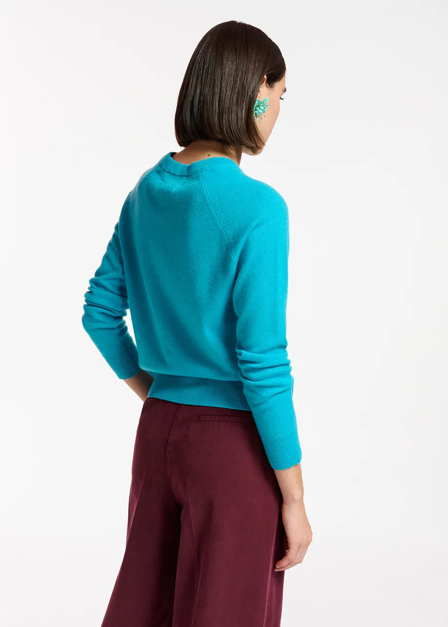 Blue cashmere knit sweater