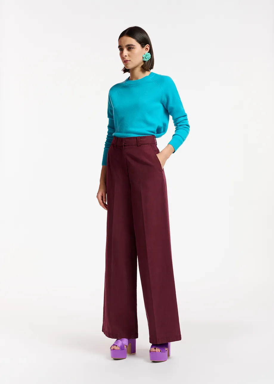 Blue cashmere knit sweater