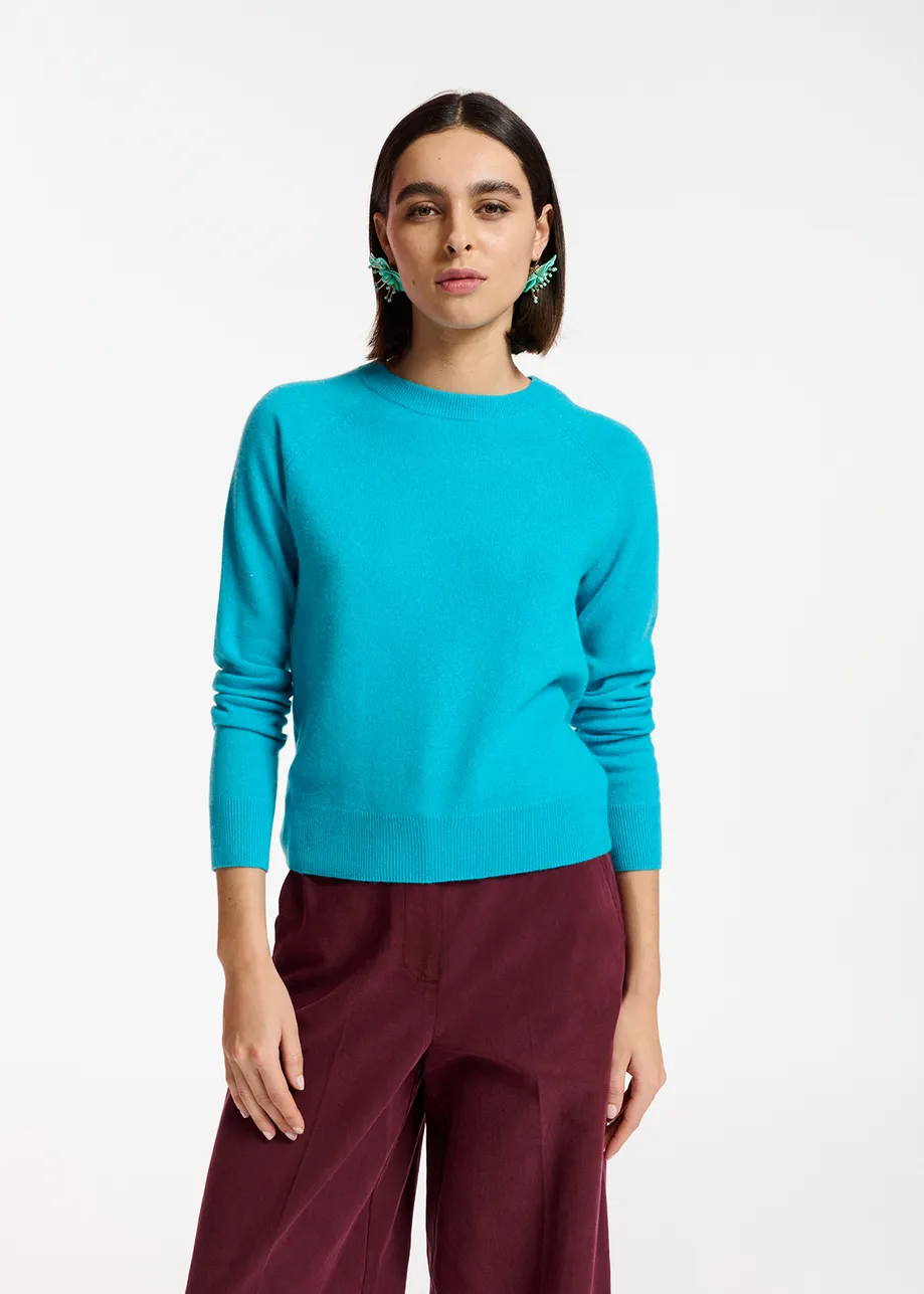 Blue cashmere knit sweater