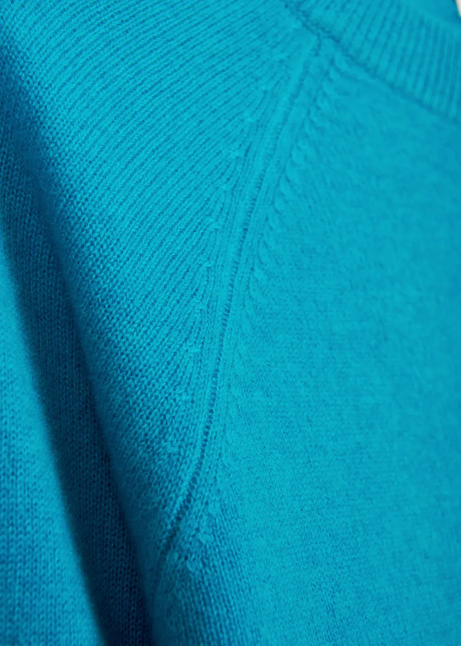 Blue cashmere knit sweater