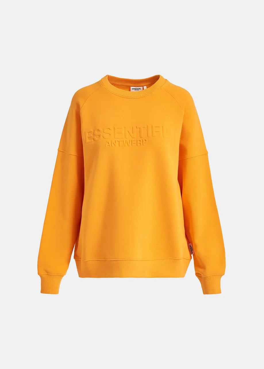 Orange organic cotton-jersey sweatshirt