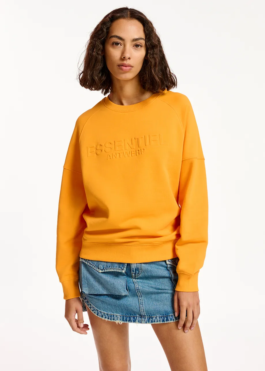 Orange organic cotton-jersey sweatshirt