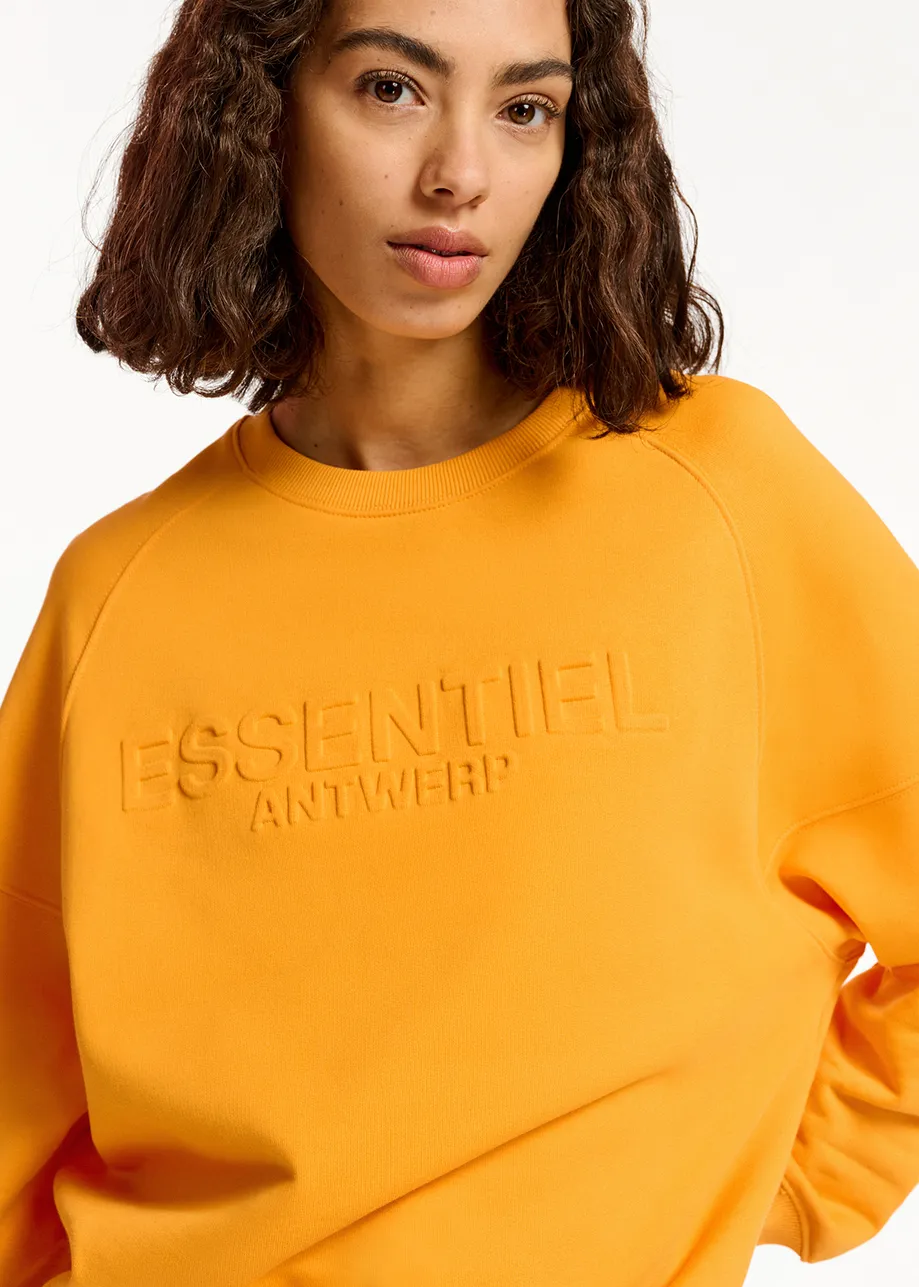 Orange organic cotton-jersey sweatshirt