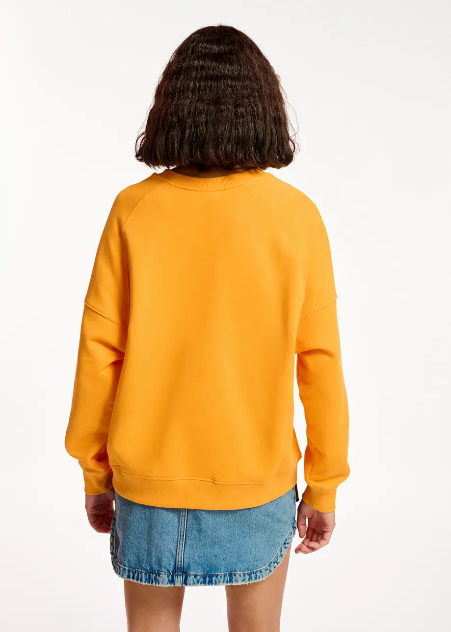 Orange organic cotton-jersey sweatshirt