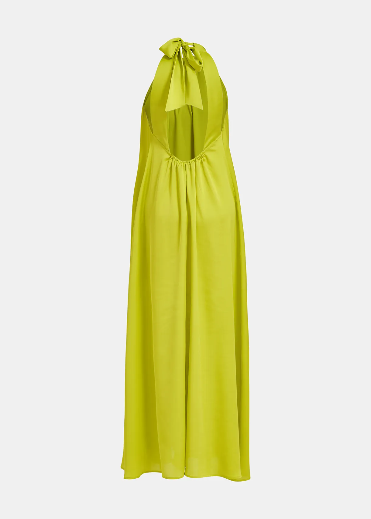 slim fit dress slacks Anaisa | Lime Green Plunge Halter-Neck Midi Dress main image 0