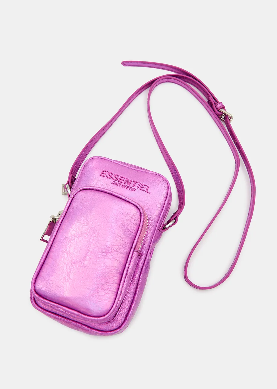Purple metallic mini shoulder bag