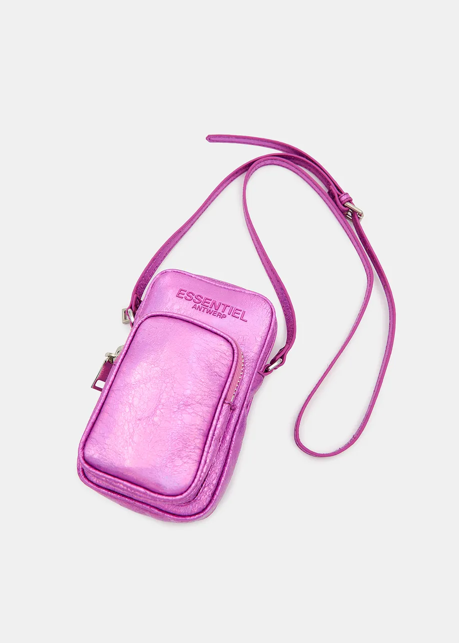 Purple metallic mini shoulder bag