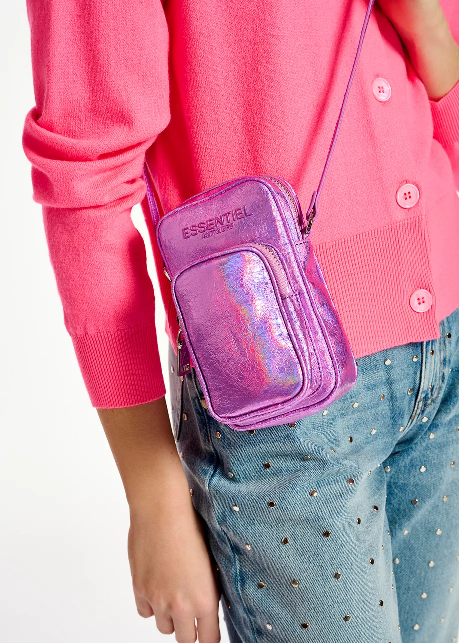 Purple metallic mini shoulder bag