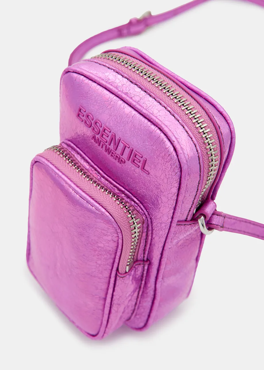 Purple metallic mini shoulder bag