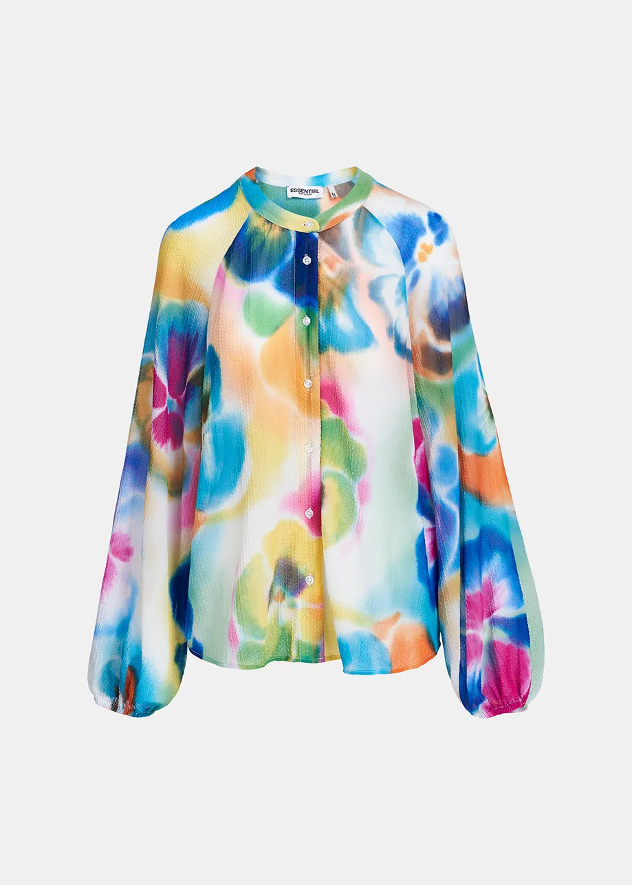 Multicolor relaxed-fit shirt with floral print