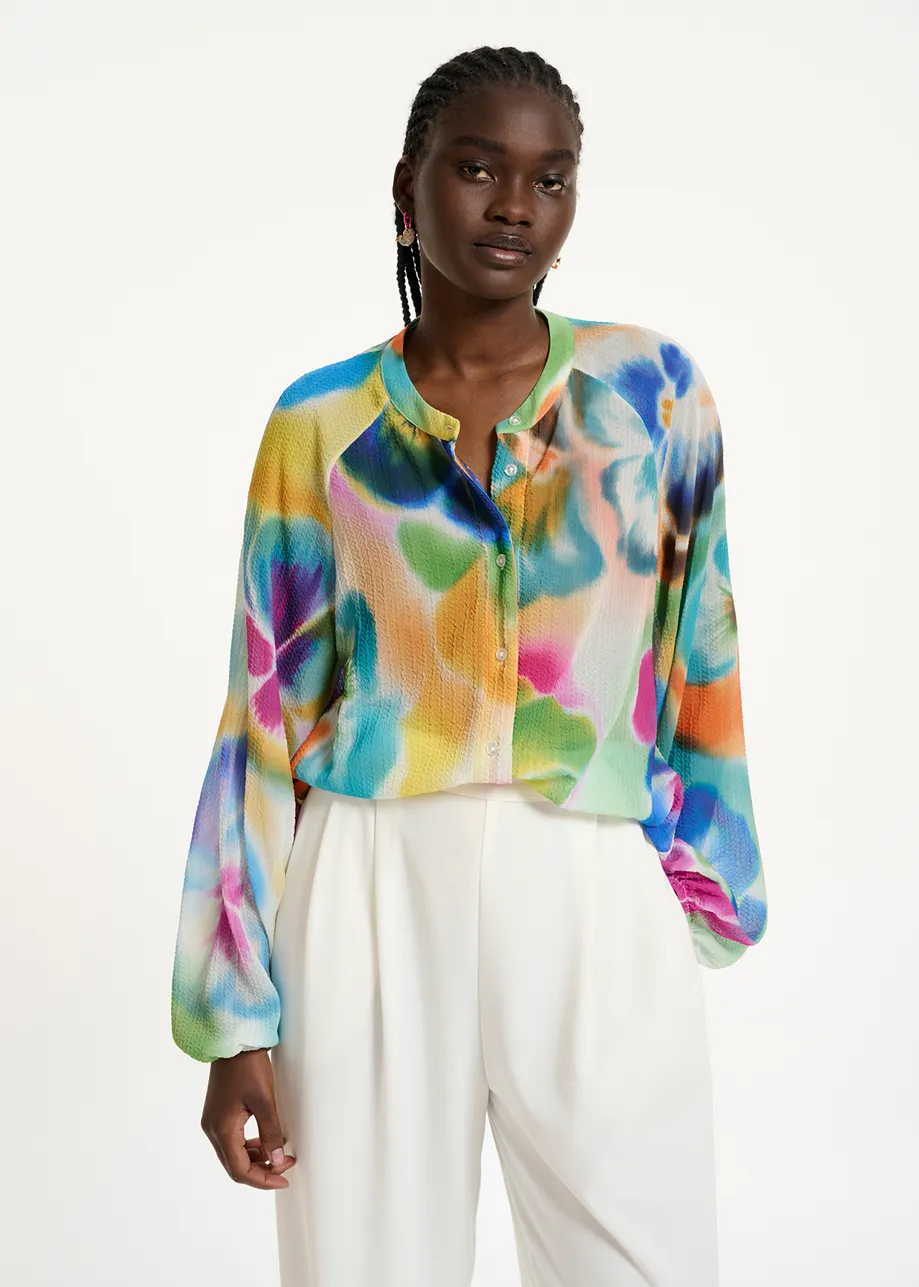 Multicolor relaxed-fit shirt with floral print