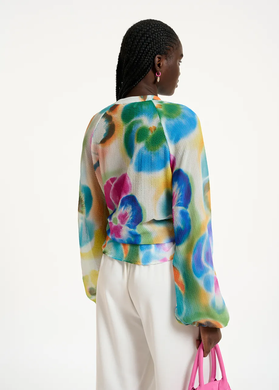 Multicolor relaxed-fit shirt with floral print