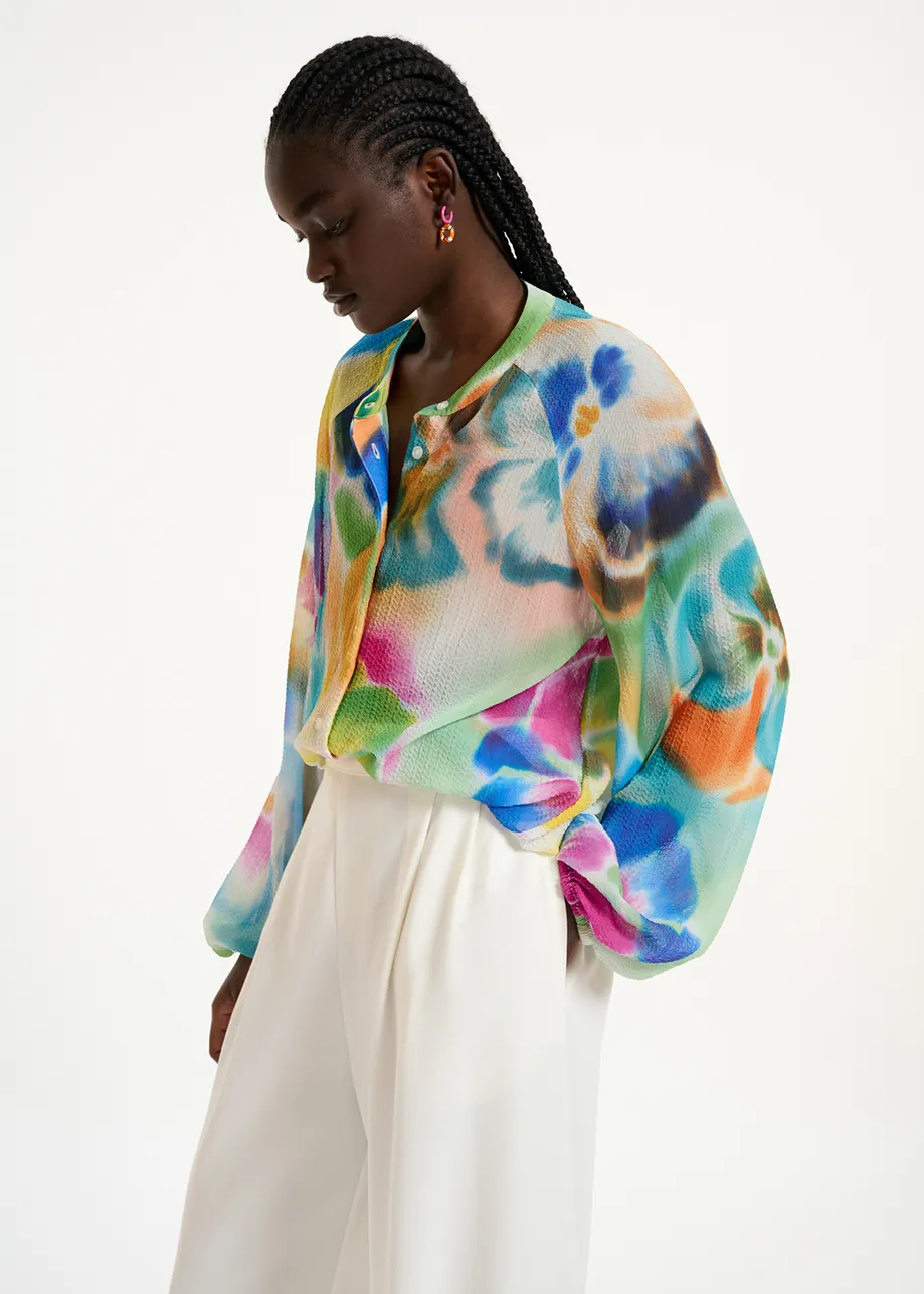 Multicolor relaxed-fit shirt with floral print