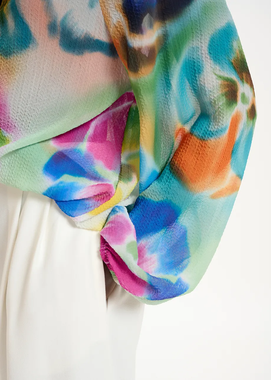Multicolor relaxed-fit shirt with floral print