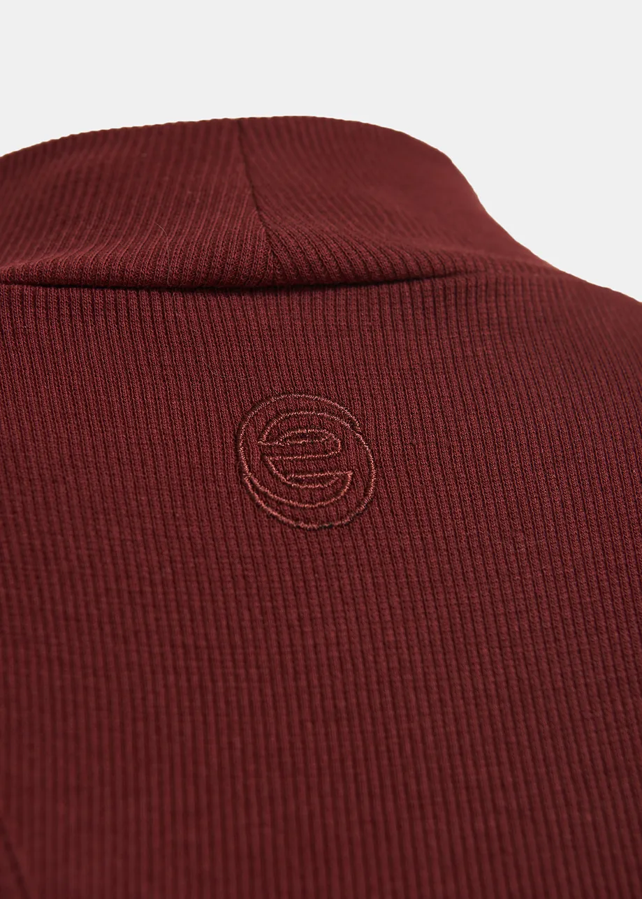 Bordeaux midi-jurk van biokatoen-jersey