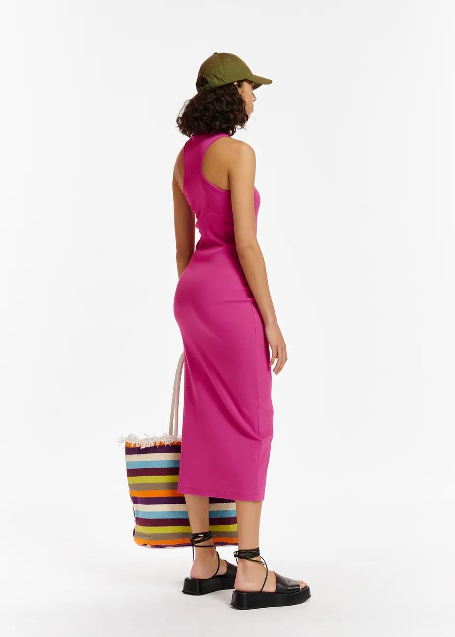 Purple organic cotton midi dress
