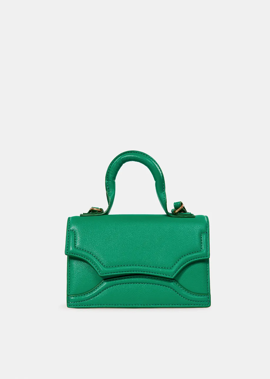 Green faux leather mini bag