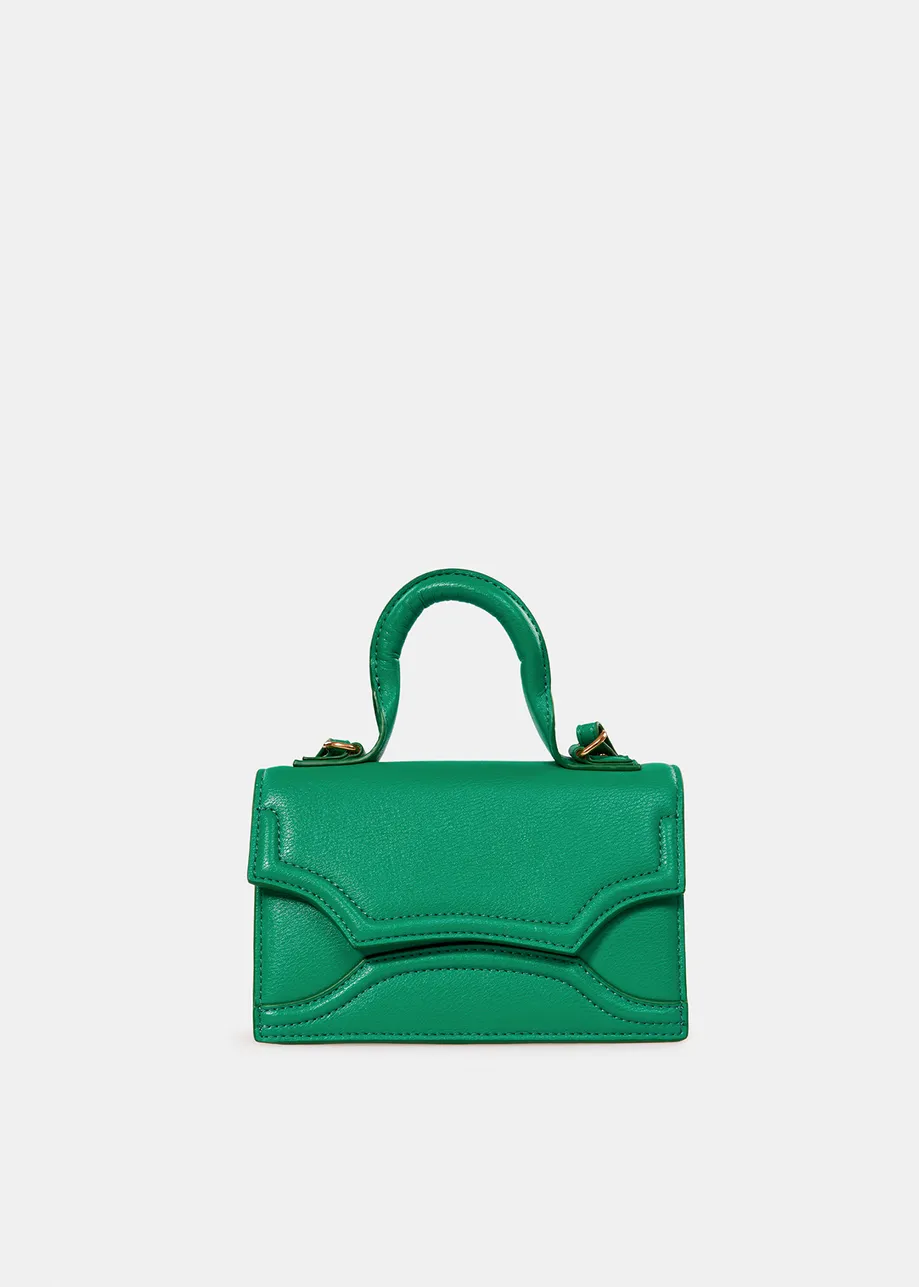 Green faux leather mini bag
