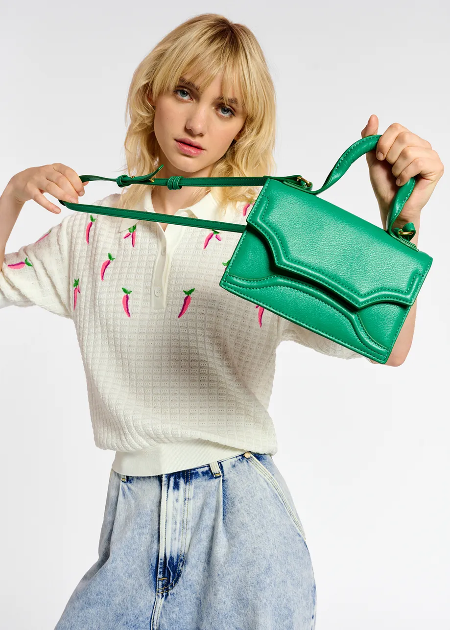 Green faux leather mini bag