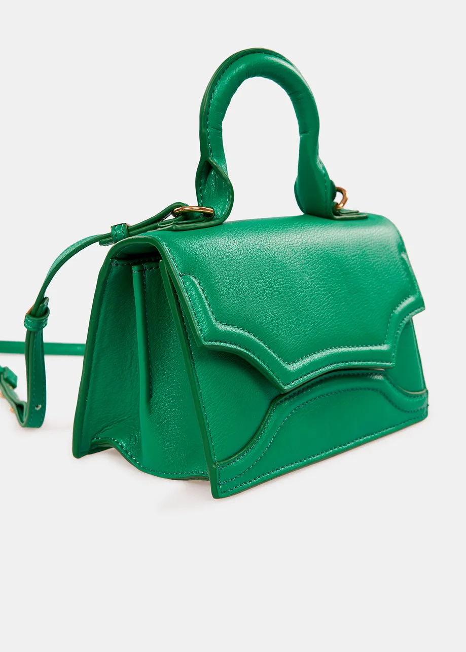 Green faux leather mini bag