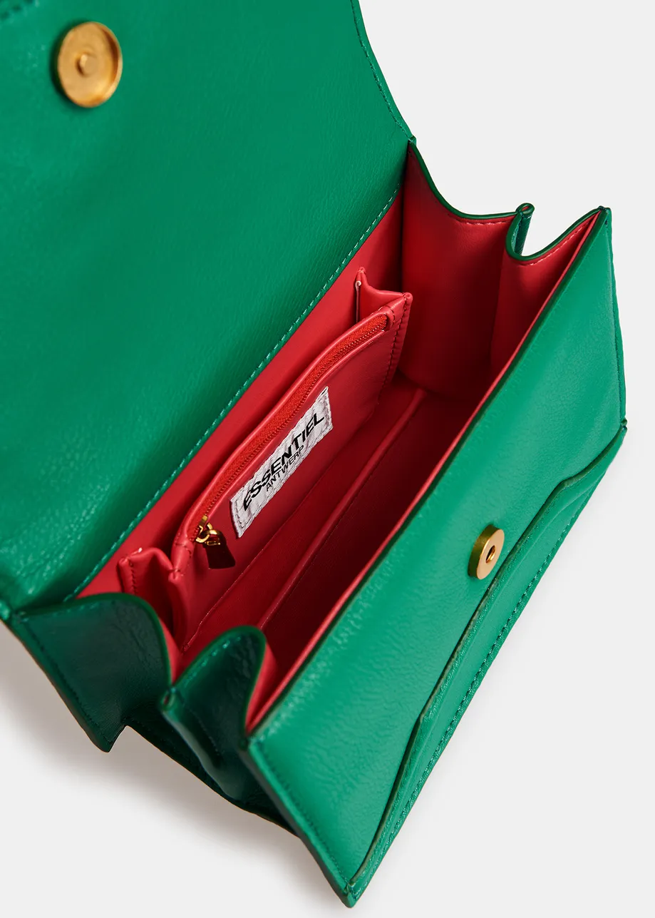 Green faux leather mini bag