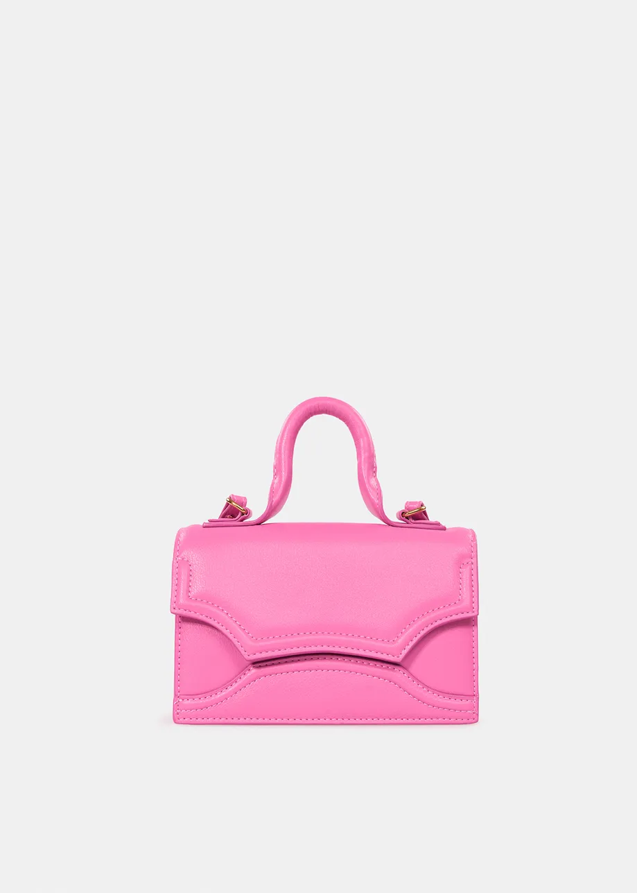 Roze minitasje in faux leer
