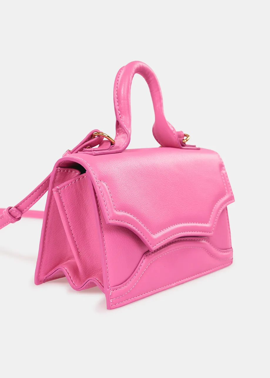 Pink faux leather mini bag