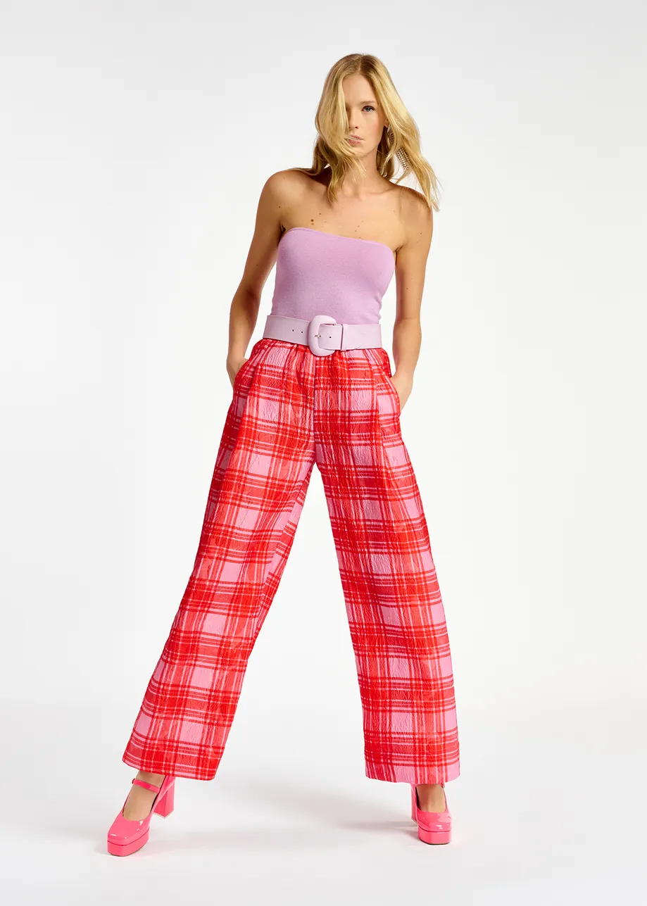 Gebreide strapless top in lila