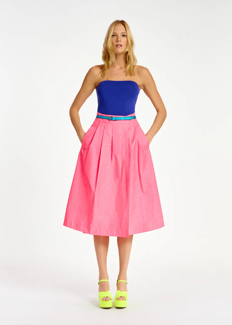 Dark blue strapless knitted top