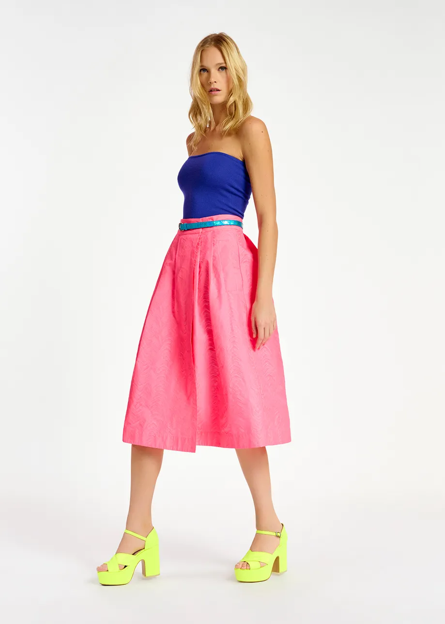 Dark blue strapless knitted top